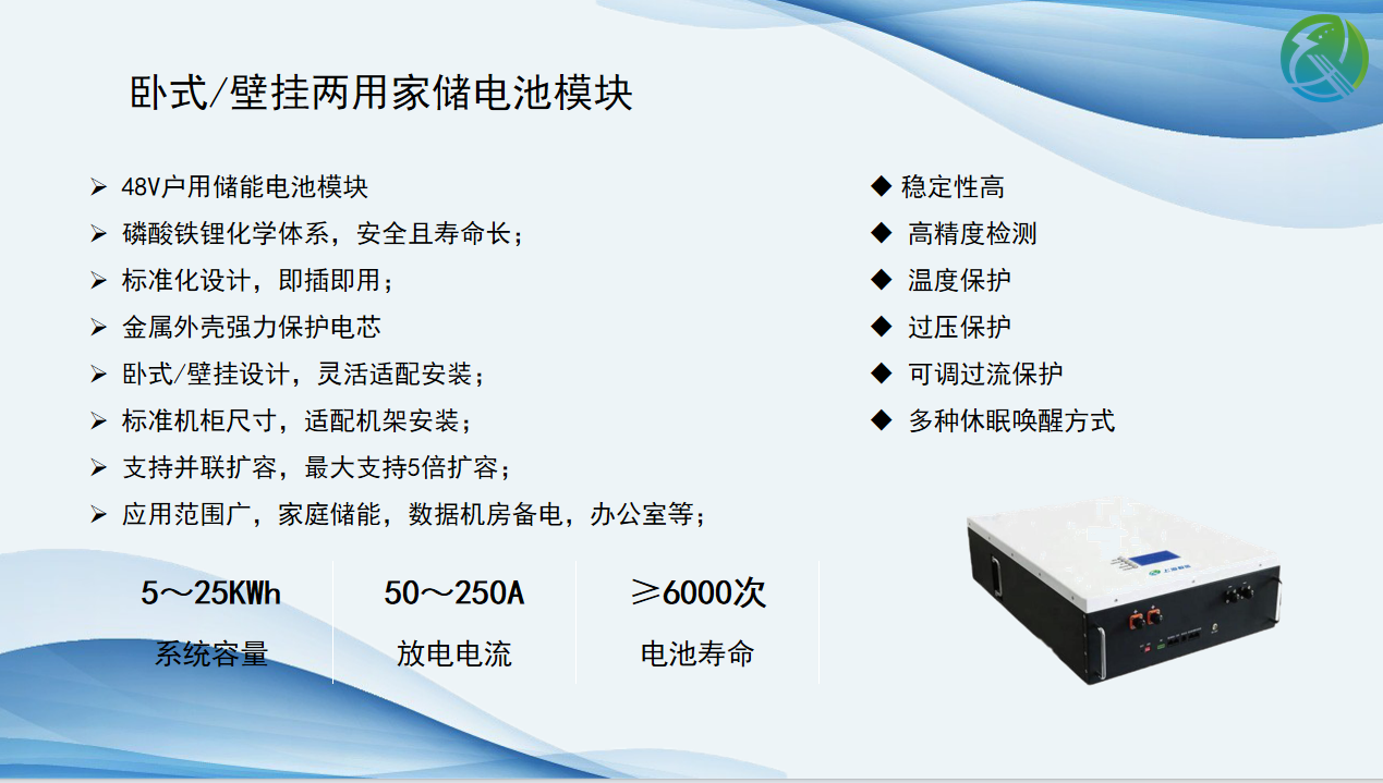 臥式/壁掛兩用家儲電池模塊